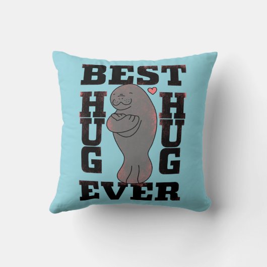 Manatee - Beste knuffel ooit - Knuffel - ASL Desig Kussen (Achterkant)