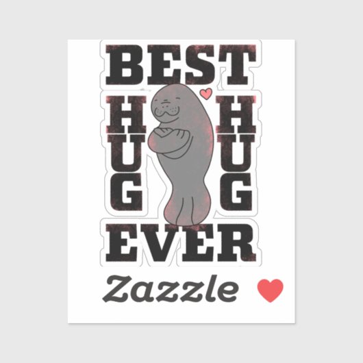 Manatee - Beste knuffel ooit - Knuffel - ASL Desig Sticker (Vel)