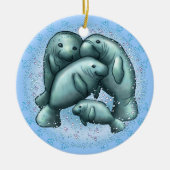 Manatee Bubbles-ornament Keramisch Ornament (Voorkant)