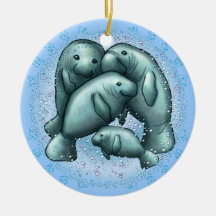 Manatee Bubbles-ornament