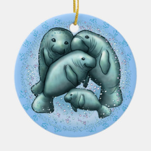 Manatee Bubbles-ornament Keramisch Ornament