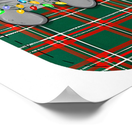 Manatee Buffalo Plaid Green Red White Cket Christm Poster (Hoek)