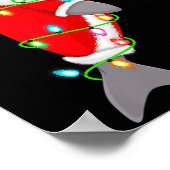Manatee Christmas Lights Santa Costume Cute Animal Poster (Hoek)