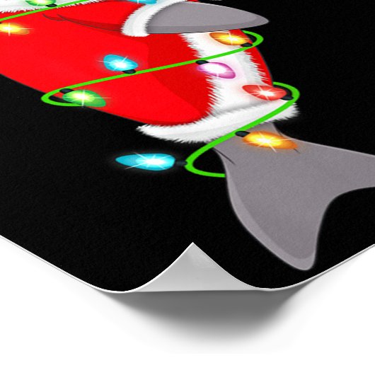 Manatee Christmas Lights Santa Costume Cute Animal Poster (Hoek)