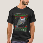 Manatee Christmas Lights Santa Ugly Sweater Xmas T-shirt (Voorkant)