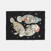 Manatee Christmas Manatee Santa Reindeer Lights Wo Fleece Deken (Voorkant (Horizontaal))