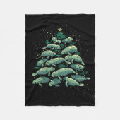 Manatee Christmas Tree Manatee Xmas Boys &amp; Wom Fleece Deken (Voorkant)
