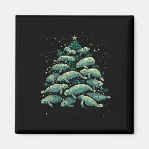 Manatee Christmas Tree Manatee Xmas Boys &amp; Wom Magneet