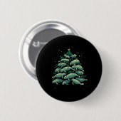 Manatee Christmas Tree Manatee Xmas Boys &amp; Wom Ronde Button 5,7 Cm (Voorkant /achterkant)