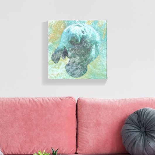 Manatee Coastal Living Painting Canvas Afdruk (Insitu (Woonkamer))