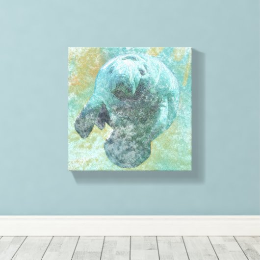 Manatee Coastal Living Painting Canvas Afdruk (Insitu (Houten vloer))