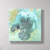 Manatee Coastal Living Painting Canvas Afdruk (Voorkant)