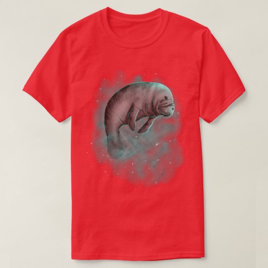 Manatee Cosmic Galaxy Celestial Buitenspace Astron T-shirt (Design voorkant)
