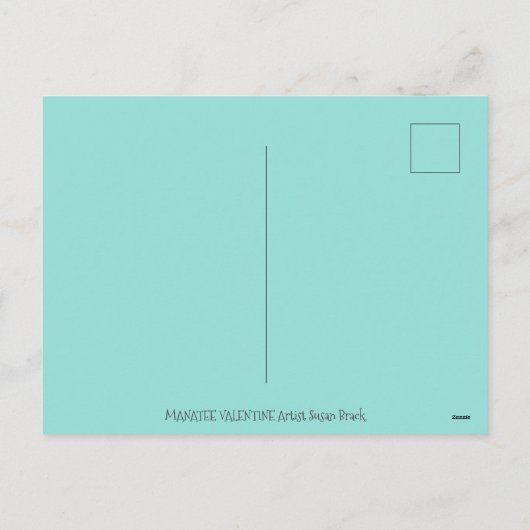 MANATEE CUPID, BUBBLES & HEARTS COLORFUL VALENTIJN FEESTDAGENKAART (Achterkant)