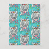 MANATEE CUPID, BUBBLES & HEARTS COLORFUL VALENTIJN FEESTDAGENKAART (Voorkant)