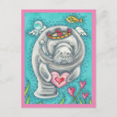 MANATEE CUPID, BUBBLES & HEARTS COLORFUL VALENTIJN FEESTDAGENKAART (Voorkant)