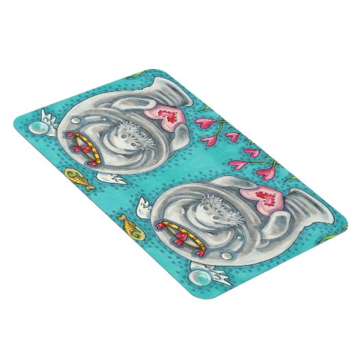 MANATEE CUPID, BUBBLES & HEARTS COLORFUL VALENTIJN MAGNEET (Rechterzijde)