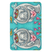 MANATEE CUPID, BUBBLES & HEARTS COLORFUL VALENTIJN MAGNEET (Verticaal)