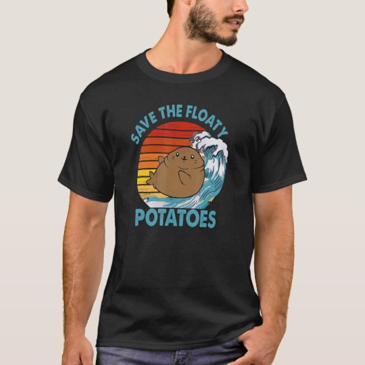 Manatee Designs Voor Mannen Vrouwen Floaty Potato  T-shirt (Voorkant)