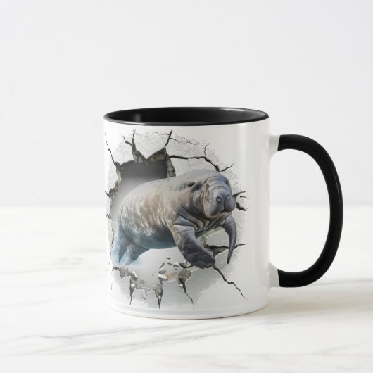 Manatee die door de muur breekt mok (Rechts)