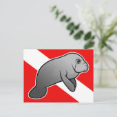 Manatee Dive Flag Briefkaart (Staand voorkant)