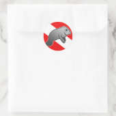 Manatee Dive Flag Ronde Sticker (Tas)