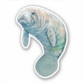 Manatee Drijvend in de Water Sticker (Voorkant)