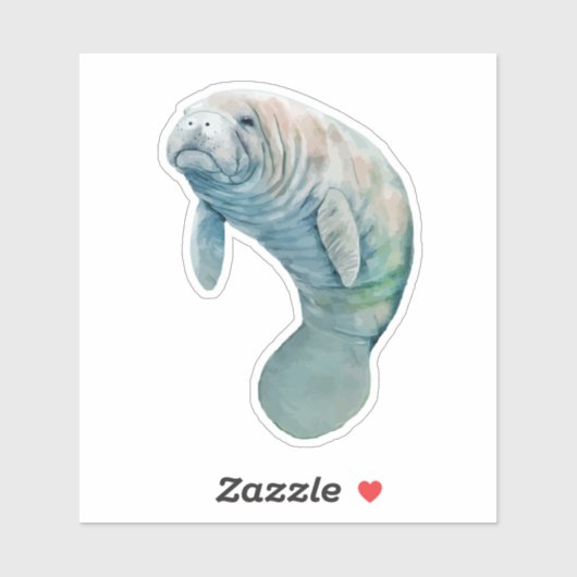 Manatee Drijvend in de Water Sticker (Vel)