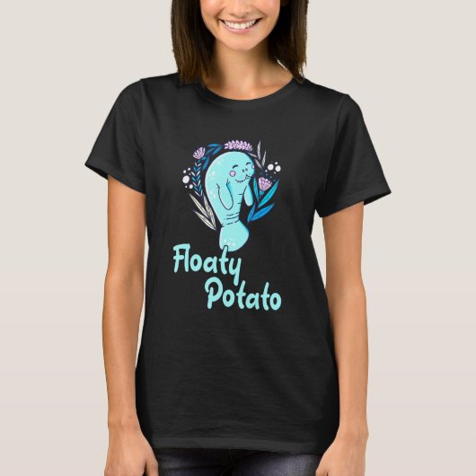 Manatee Dugong Zee Koe Floaty Potato T-shirt (Voorkant)