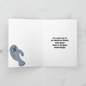 Manatee en ballonnen aangepaste verjaardag kaart (Binnen)