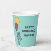 Manatee en ballonnen aangepaste verjaardagsfeestje papieren bekers (Achterkant)