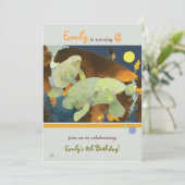 Manatee Family Kids Birthday Party Kaart (Staand voorkant)