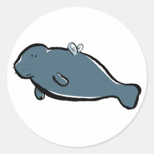 manatee fee ronde sticker