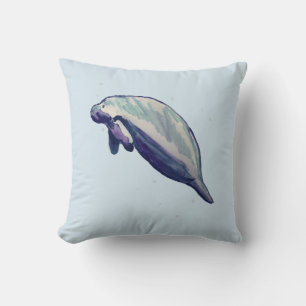 Manatee Florida Animal Painting Blue Sierkussen