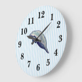 Manatee Florida Wildlife Blue Stripe Grote Klok (Hoek)