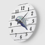 Manatee Florida Wildlife Decor Rustic Shiplap Grote Klok (Hoek)