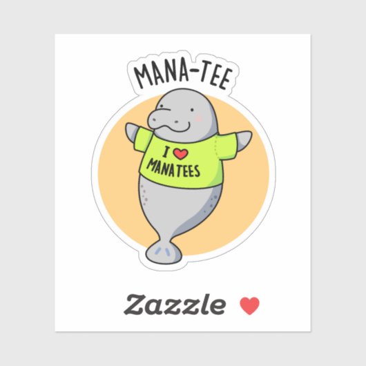 Manatee Funny Animal Pun Sticker (Vel)