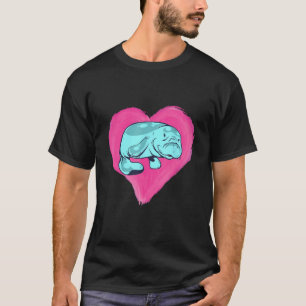 Manatee Hart Aquatisch Dier Zee Dier mollig Man T-shirt