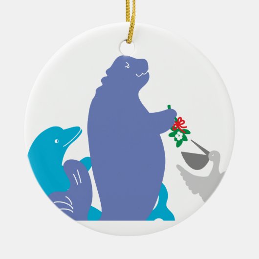 Manatee Holiday Ornament (Voorkant)