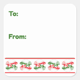 Manatee Holiday Vierkante Sticker