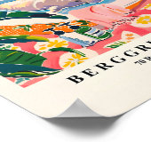 Manatee in badkuip Art Print, roze tropische badka Poster (Hoek)