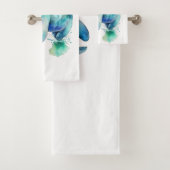 Manatee in blauwe en groene waterverf bad handdoek (Insitu)