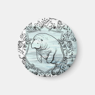 Manatee in Fancy Lijst Magneet