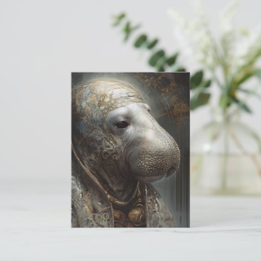 Manatee in gewaden briefkaart (Staand voorkant)