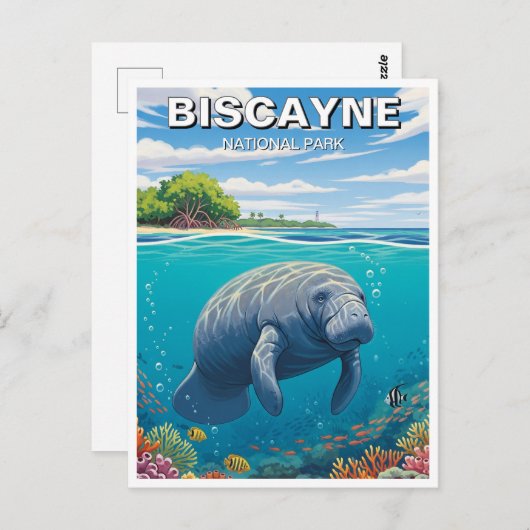 Manatee in het Biscayne National Park Briefkaart (Voorkant / Achterkant)
