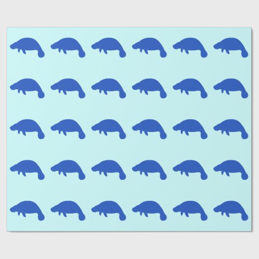 Manatee in Silhouette Cadeaupapier (Vlak)