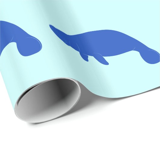 Manatee in Silhouette Cadeaupapier (Rol Hoek)