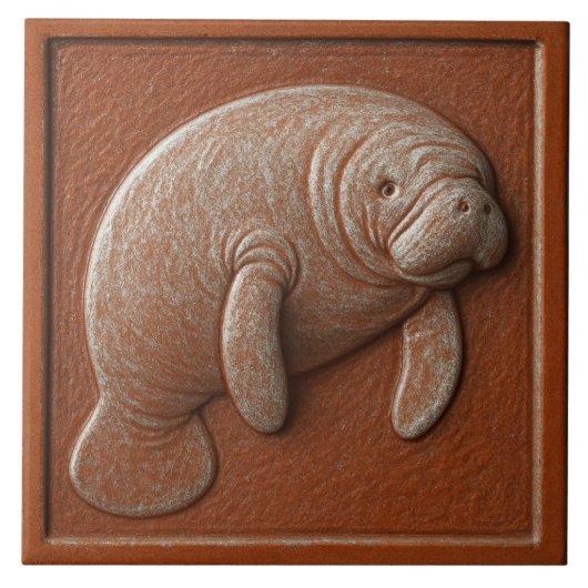 Manatee - Keramische Tegel Tegeltje (Voorkant)