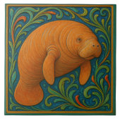 Manatee - Keramische Tegel Tegeltje (Voorkant)