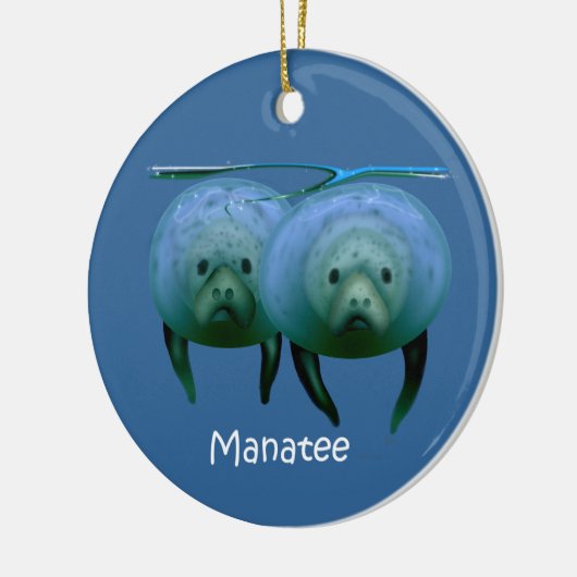Manatee kerstversier keramisch ornament (Links)